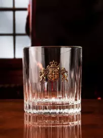 Набор для виски "Юбилейный 55 лет". Штоф Таймлесс с накладкой и 4 бокала для виски Таймлесс с накладками львы